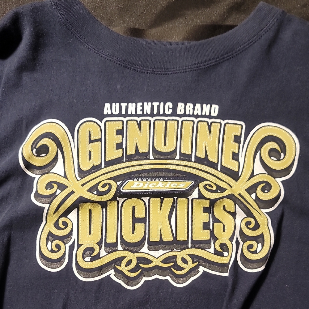 Dickies Navy Tee with Gold and White Graphic